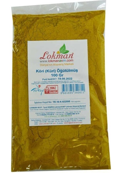 Köri Öğütülmüş Baharat Karışımı Küri Curry 100 gr Paket Alithestereo