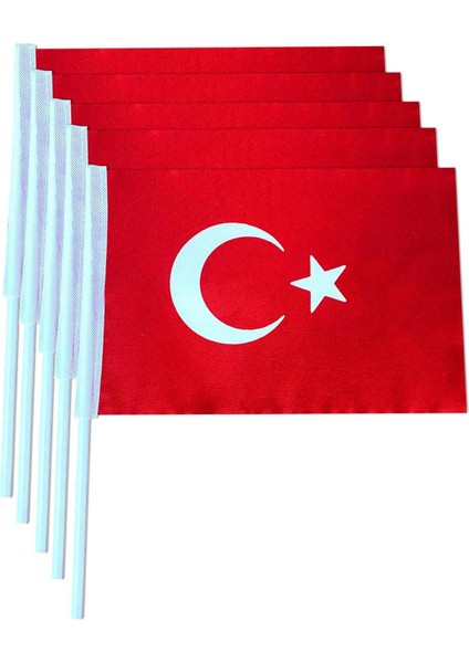 Sopalı Türk Bayrağı 30X45 cm (100 Adet) 1.kalite Alpaka Kumaş modelleri