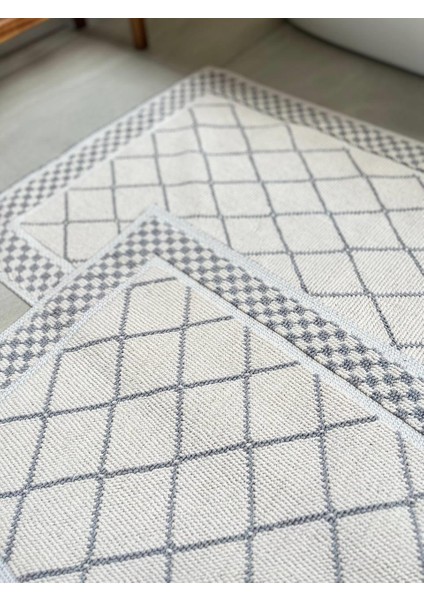 Eylül Pamuklu 2'Li Banyo Paspas Seti 55x100+50x55 Cm - Gri fiyatları