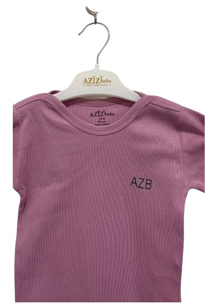 Uğurböceğiçocuk Aziz Bebe Azb Yazı Baskılı Yarım Kol Bebek Zıbın Body 1944