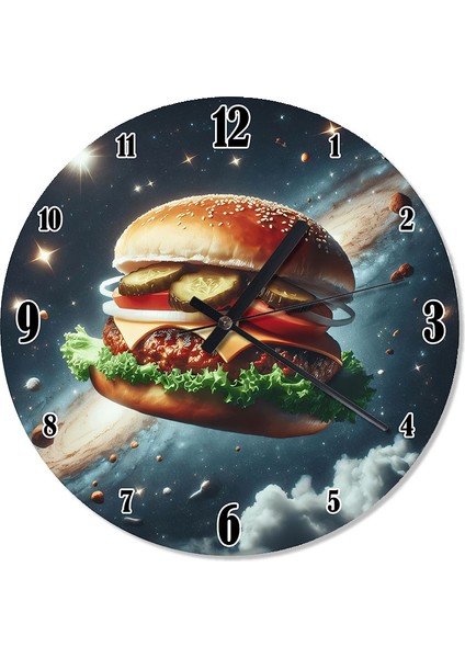 Uçan Burger Tasarım Duvar Saati