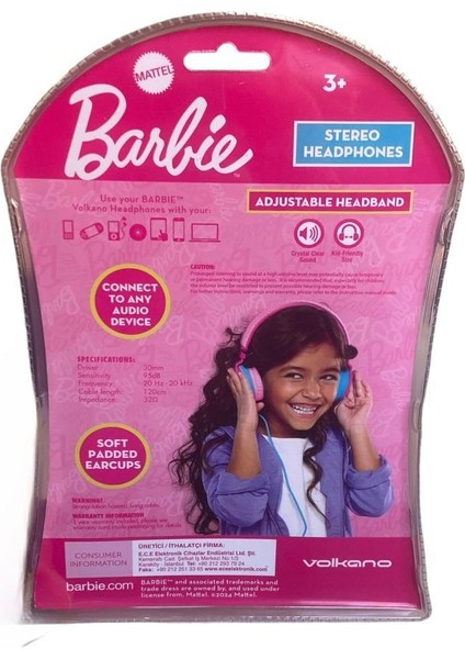 Barbie Kablolu Kulaklığı MT-10901-BR