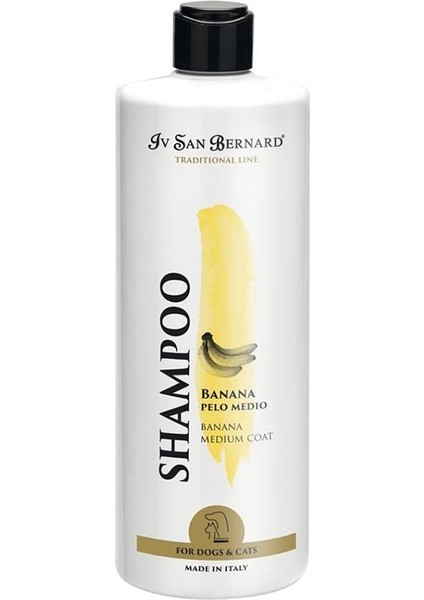 Banana Shampoo Medium Hair Orta Uzunluktaki Kürke Sahip Kedi ve Köpekler Için Muzlu Şampuan 500 ml