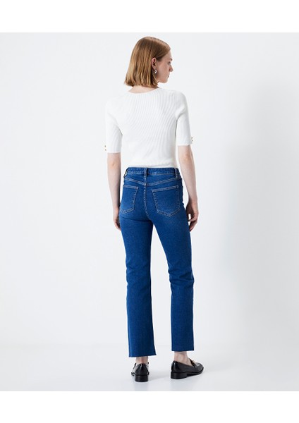 Cropped Flare Fit Jean Pantolon