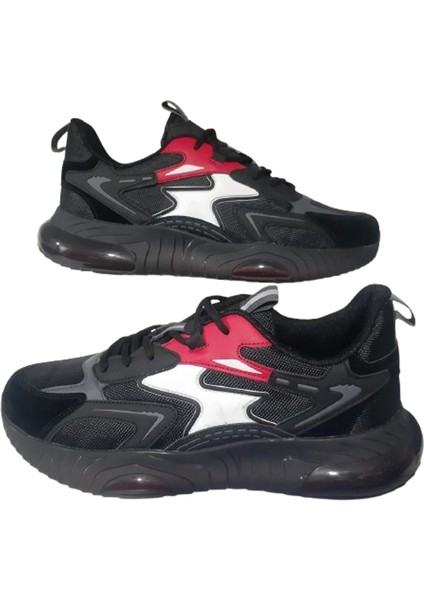 Erkek Siyah-Kırmızı Air Taban Günlük Yürüyüş Ayakkabısı BLDR029-111