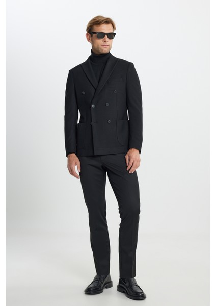 Slim Fit Dar Kesim Kırlangıç Yaka Diagonal Desenli Torba Cepli Ceket fiyatları