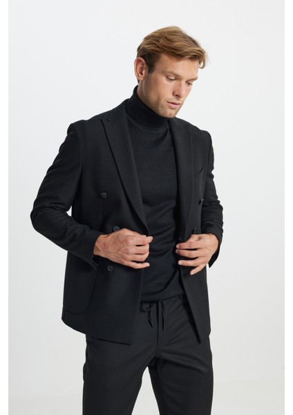 Slim Fit Dar Kesim Kırlangıç Yaka Diagonal Desenli Torba Cepli Ceket indirimleri