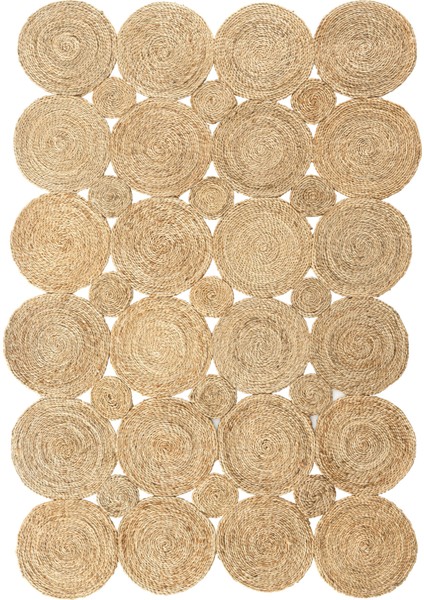 Cool Halı Stew CA-104 Natural Doğal Jüt Halı El Dokuma Hasır Halı Dekoratif Jüt Örgü Halı Vintage Jüt Kilim