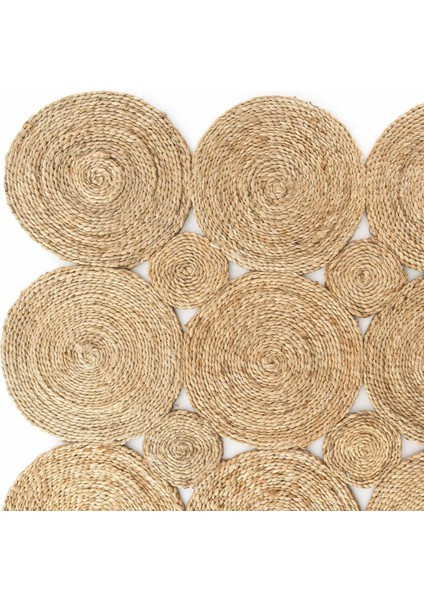 Cool Halı Stew CA-104 Natural Doğal Jüt Halı El Dokuma Hasır Halı Dekoratif Jüt Örgü Halı Vintage Jüt Kilim