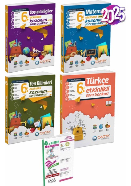 6. Sınıf Etkinlikli Türkçe - Matematik - Fen Bilimleri - Sosyal Bilgiler Soru Bankası - Kazanım Odaklı Deneme