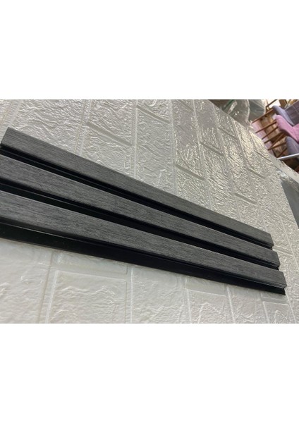 12 x 45 cm Atc Çift Renkli Kılçıklı Gri Dekoratif Ahşap Görünümlü Pvc Kaplama Atc Lambiri