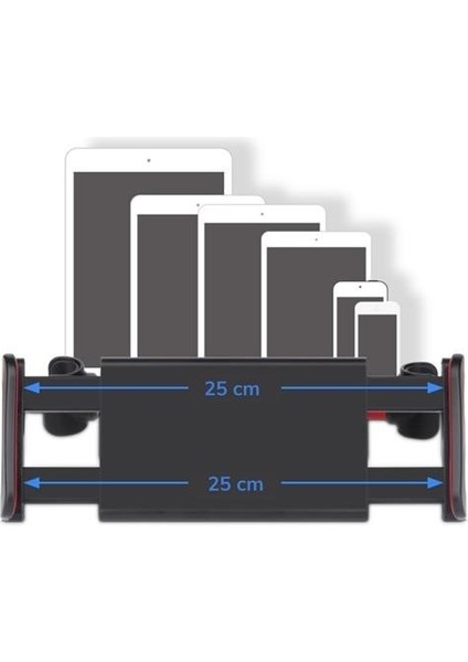 Oto Koltuk Arkası Telefon Tablet Tutucu Ayarlanabilir 360 Derece Dönebilen Pratik Stand