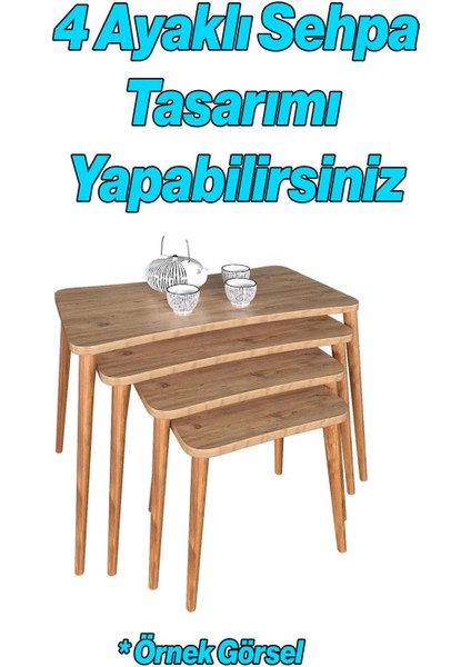Ahşap Mobilya Ayağı 4 Adet 45 cm Sehpa Zigon Orta Masa Puf Tabure Tv Ünitesi Ayakları M8 Civatalı