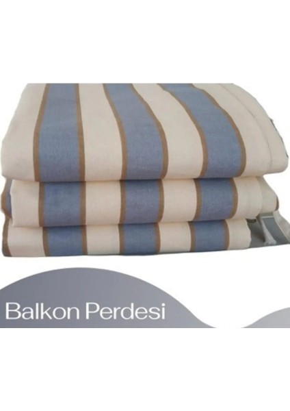 Balkon Perdesi Brandası Gri Krem Çizgili 400X250