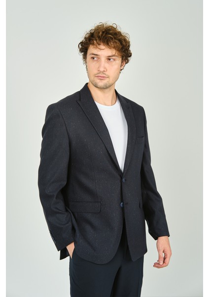Erkek Klasik Kesim Regular Fit Yün Ceket 3350 Lacivert