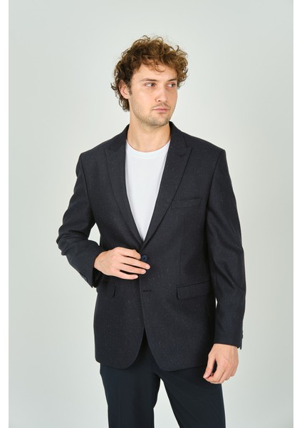 Erkek Klasik Kesim Regular Fit Yün Ceket 3350 Lacivert