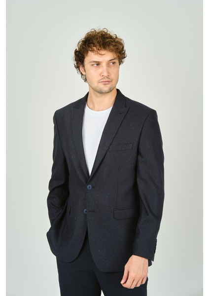 Erkek Klasik Kesim Regular Fit Yün Ceket 3350 Lacivert
