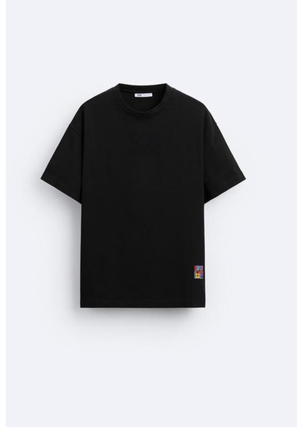 We Love Play Basket Yazılı Basket Tasarım Baskılı Oversize Siyah Erkek T-Shirt