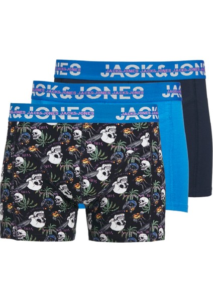 Jack Jones Erkek Kurukafa Desenli 3 Lü Paket Boxer 12250221