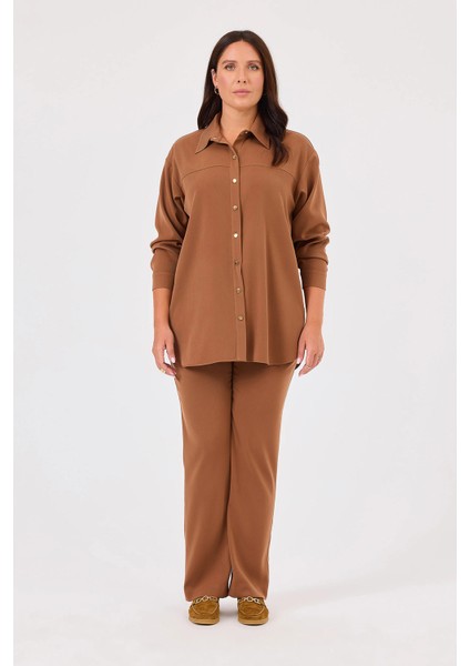 Kadın Büyük Beden Bağcıklı Pantolon 4023 Camel modelleri