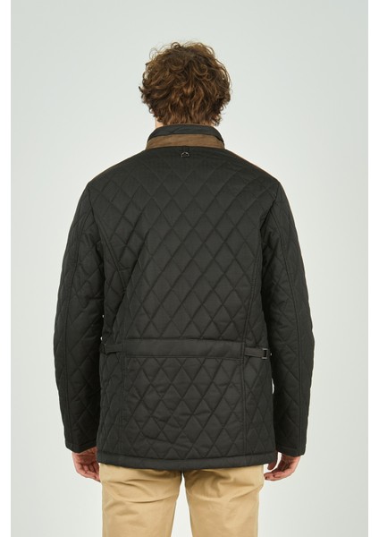 Erkek Dik Yaka Fermuar ve Çıtçıt Kapamalı Kapitone Kaban 1000 Koyu Yeşil fırsatları