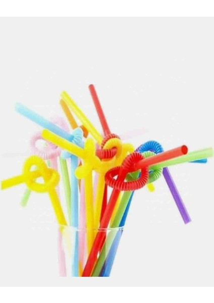 Tek Kullanımlık Renkli Körüklü Artistik Pipet 50 adet/paket Parti, Kokteyl fiyatları