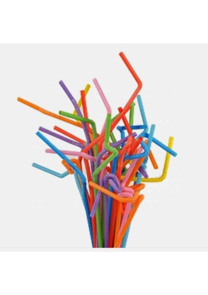 Tek Kullanımlık Renkli Körüklü Artistik Pipet 50 adet/paket Parti, Kokteyl modelleri