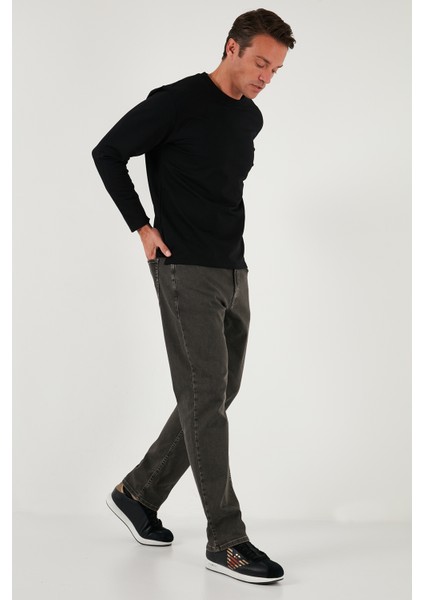 Streç Pamuklu Comfort Fit Yüksek Bel Boru Paça Jeans Erkek Kot Pantolon 4411S27TEXAS