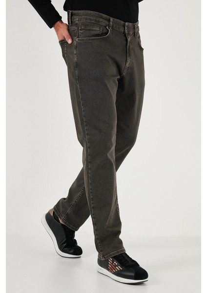 Streç Pamuklu Comfort Fit Yüksek Bel Boru Paça Jeans Erkek Kot Pantolon 4411S27TEXAS