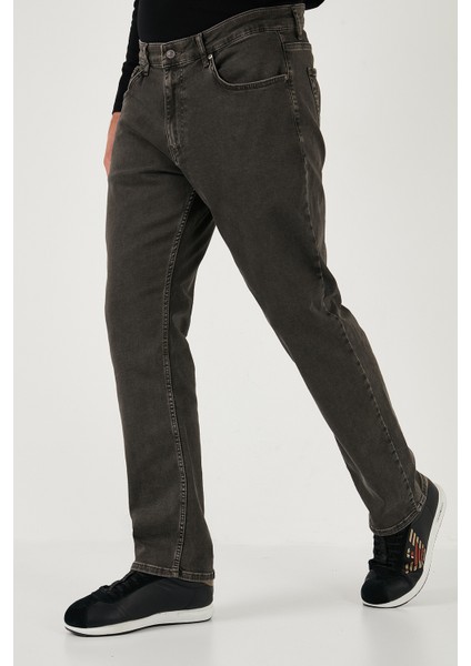 Streç Pamuklu Comfort Fit Yüksek Bel Boru Paça Jeans Erkek Kot Pantolon 4411S27TEXAS