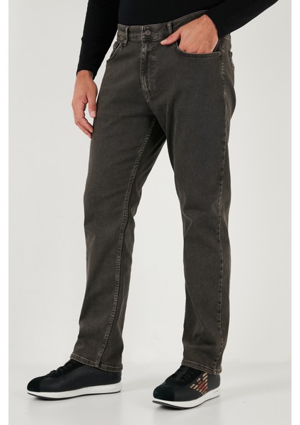 Streç Pamuklu Comfort Fit Yüksek Bel Boru Paça Jeans Erkek Kot Pantolon 4411S27TEXAS
