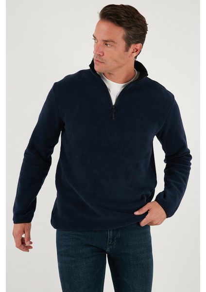 Slim Fit Yarım Fermuarlı Dik Yaka Polar Erkek Polar 5906003 fırsatları