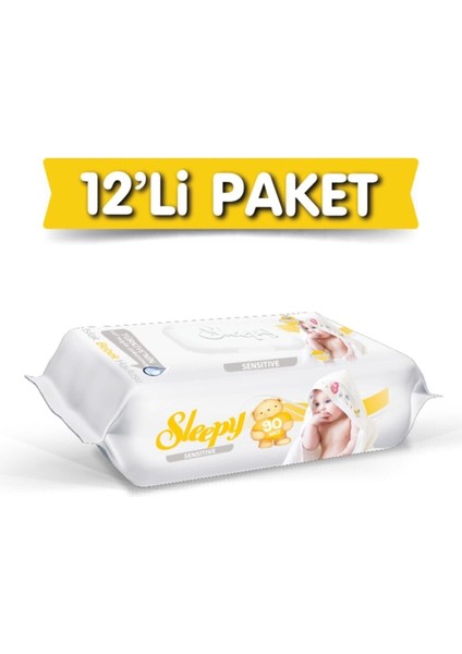Islak Havlu Sensitive 90' Lı Kapaklı X12