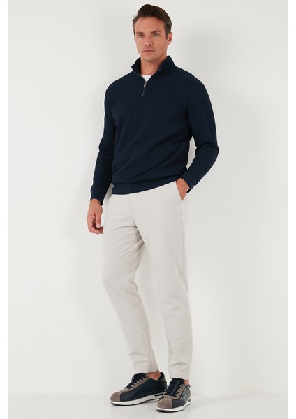 Pamuklu Regular Fit Yarım Fermuarlı Dik Yaka Sweat Erkek Sweat 5905716 fiyatları