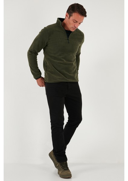 Slim Fit Yarım Fermuarlı Dik Yaka Polar Erkek Polar 5906003 fiyatları