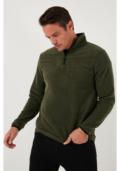 Slim Fit Yarım Fermuarlı Dik Yaka Polar Erkek Polar 5906003 modelleri