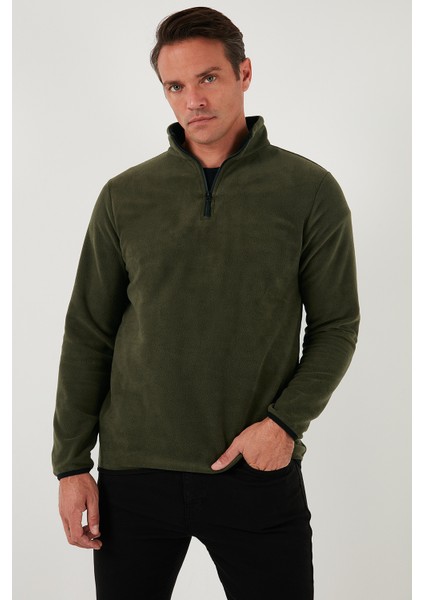Slim Fit Yarım Fermuarlı Dik Yaka Polar Erkek Polar 5906003 fırsatları