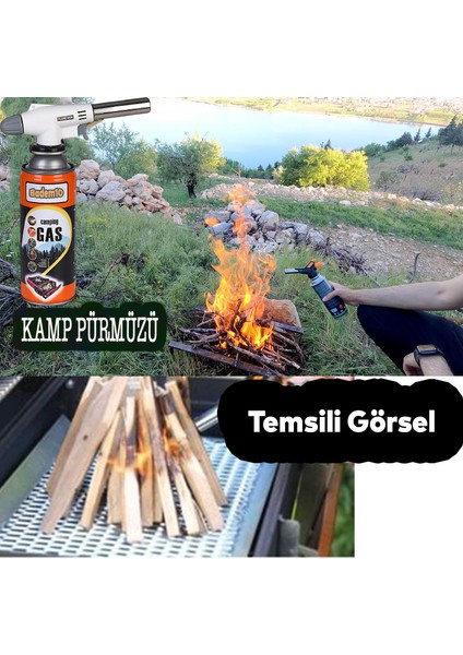 Çakmaklı Pürmüz Yedek Kartuşu Kamp Gazı 400 ml Piknik Kamp Mangal Mutfak Ateş Tutuşturucu 4 Adet