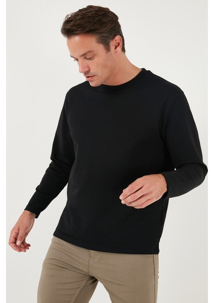 Streç Pamuklu Regular Fit Bisiklet Yaka Sweat Erkek Sweat 5905725
