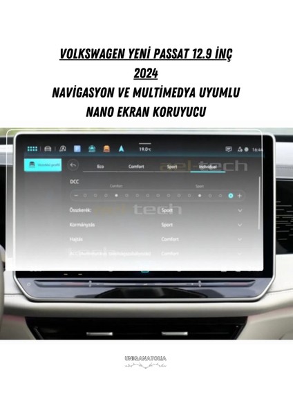 Volkswagen Yeni Passat 2024 Navigasyon ve Multimedya Uyumlu Nano Ekran Koruyucu