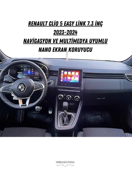 Renault Clio 5 Easy Link 2023 2024 Multimedya ve Navigasyon Uyumlu Nano Ekran Koruyucu