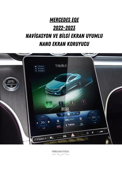 Mercedes Eqe 2022 2023 11.9 Inç Navigasyon ve Bilgi Ekran Uyumlu Nano Ekran Koruyucu