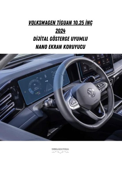 Volkswagen Tiguan 10.25 Inç 2024 Dijital Gösterge Uyumlu Nano Ekran Koruyucu