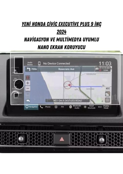 Yeni Honda Civic Executive Plus 2024 Navigasyon ve Multimedya Uyumlu Nano Ekran Koruyucu