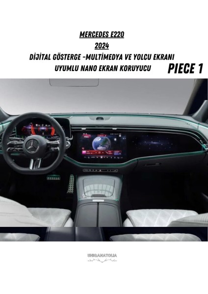 Mercedes E220 2024 Hayalet Gösterge Ve Multimedya Yolcu Ekran Uyumlu Nano Ekran Koruyucu