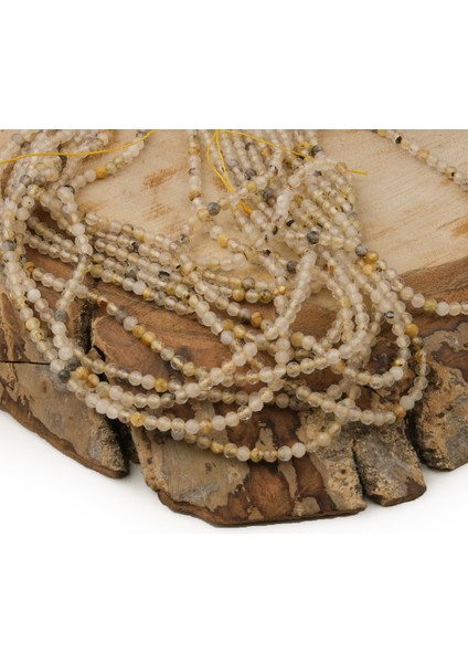 Kuvars Taşı Fasetli Doğal Taş Dizisi 3 mm