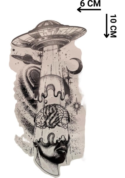 Geçici Uzay Mekiği Figürlü Dövme Tatto