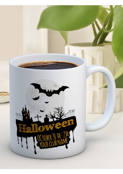 Baskılı Kupa Bardak Seramik Mug - Halloween