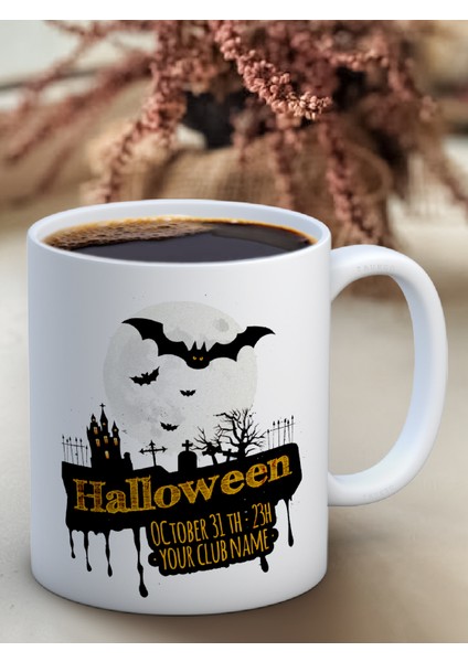 Baskılı Kupa Bardak Seramik Mug - Halloween