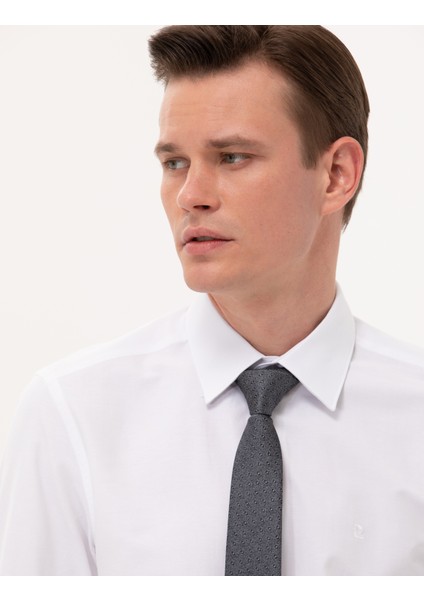 Erkek Beyaz Slim Fit Uzun Kollu Basic Gömlek 50277786-VR013